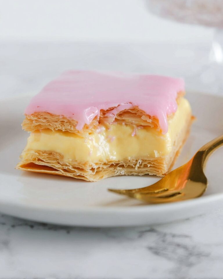 Vanilla Custard Slice with Pink Icing Recipe