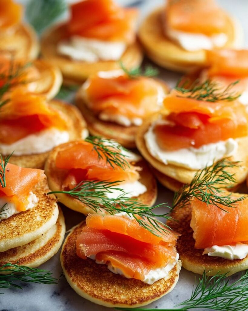 Smoked Salmon Blini with Dill Cream Recipe