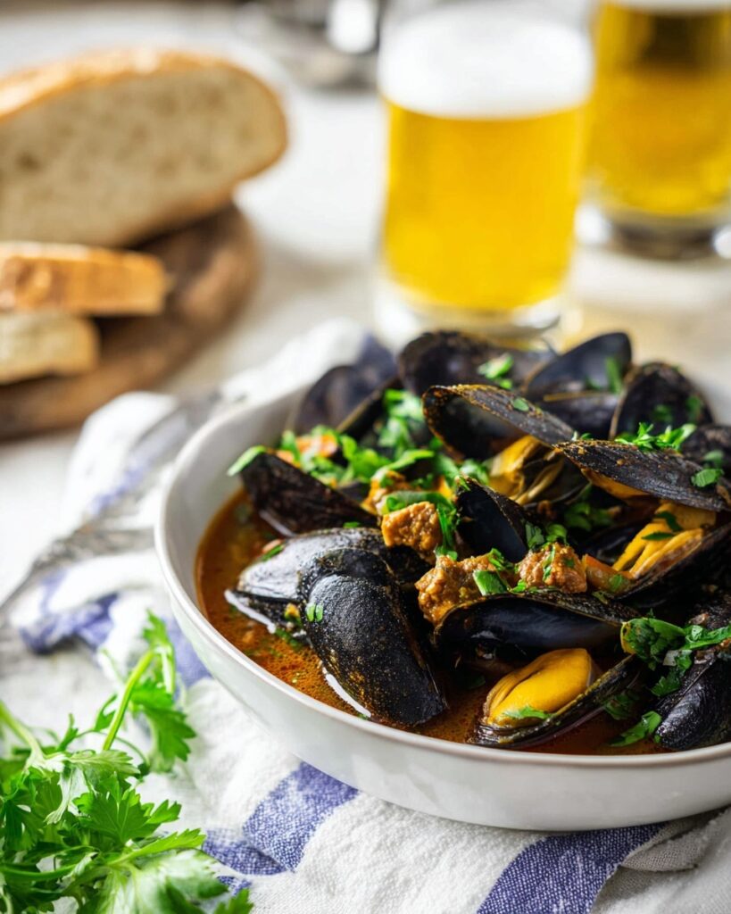 Beer Mussels with Chorizo Recipe