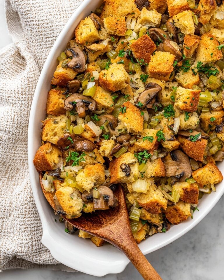 Sourdough Stuffing with Caramelized Onions and Mushrooms Recipe