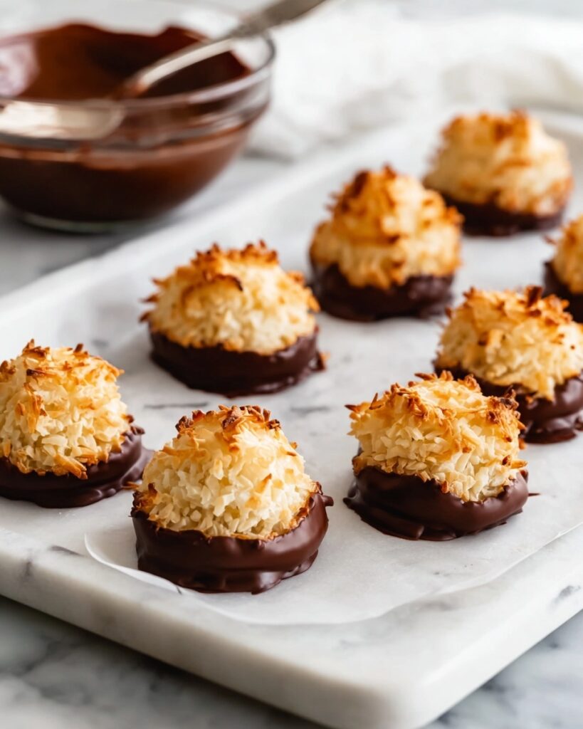 Coconut Macaroons with Chocolate Dip Recipe