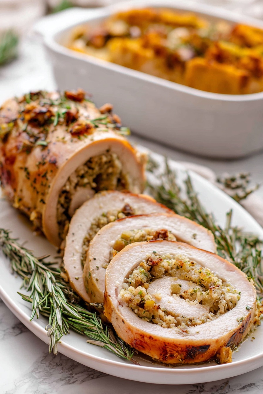 Stuffed Turkey Roulade with Sausage Recipe - Serving