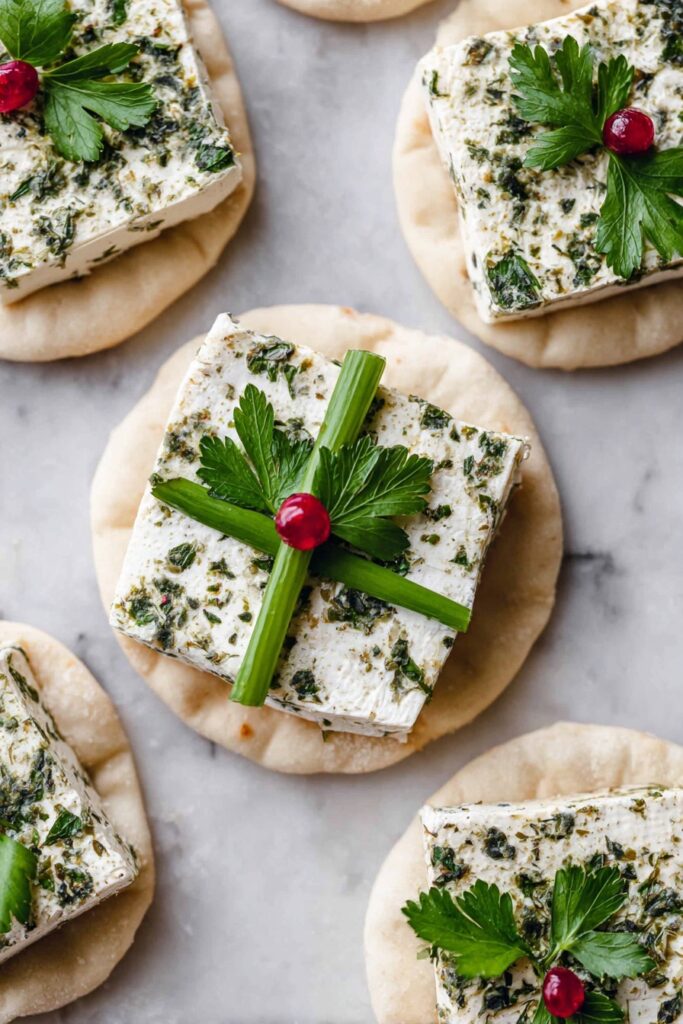 Festive Goat Cheese Christmas Present Appetizers Recipe