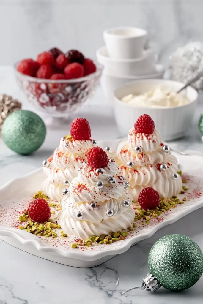 Mini Pavlova Christmas Trees Recipe