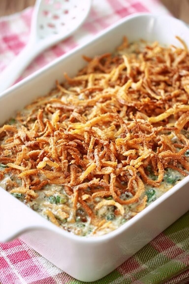 Green Bean Casserole with Mushrooms and Bacon Recipe