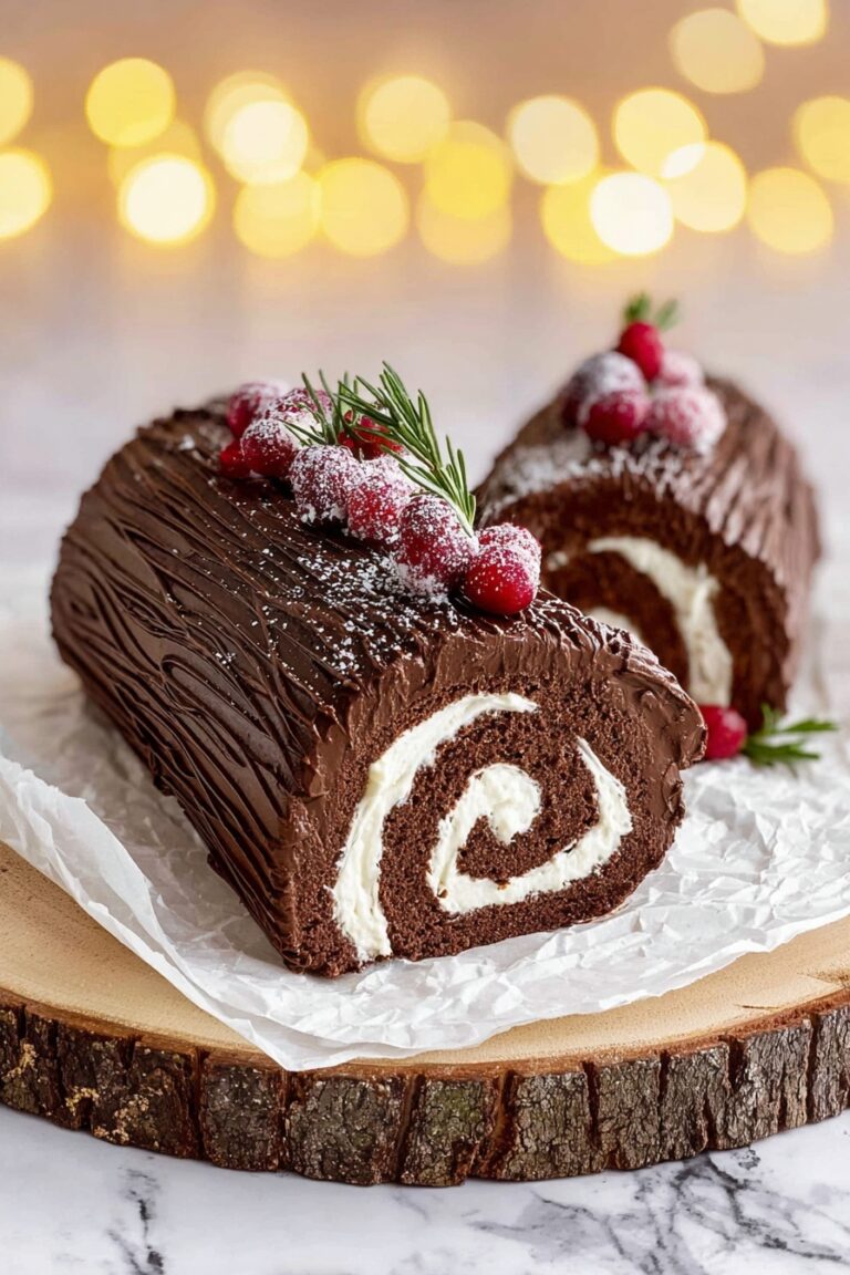 Chocolate Yule Log Cake Recipe