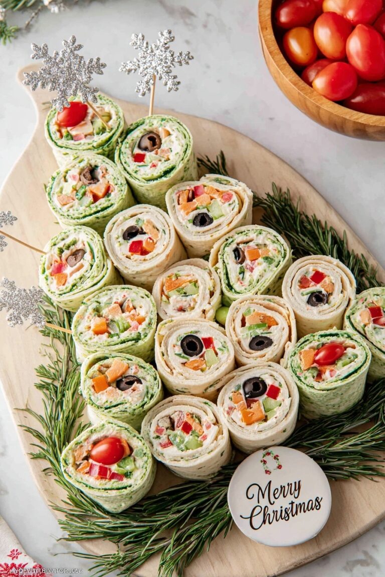 Christmas Tree Olive Cream Cheese Pinwheels Recipe