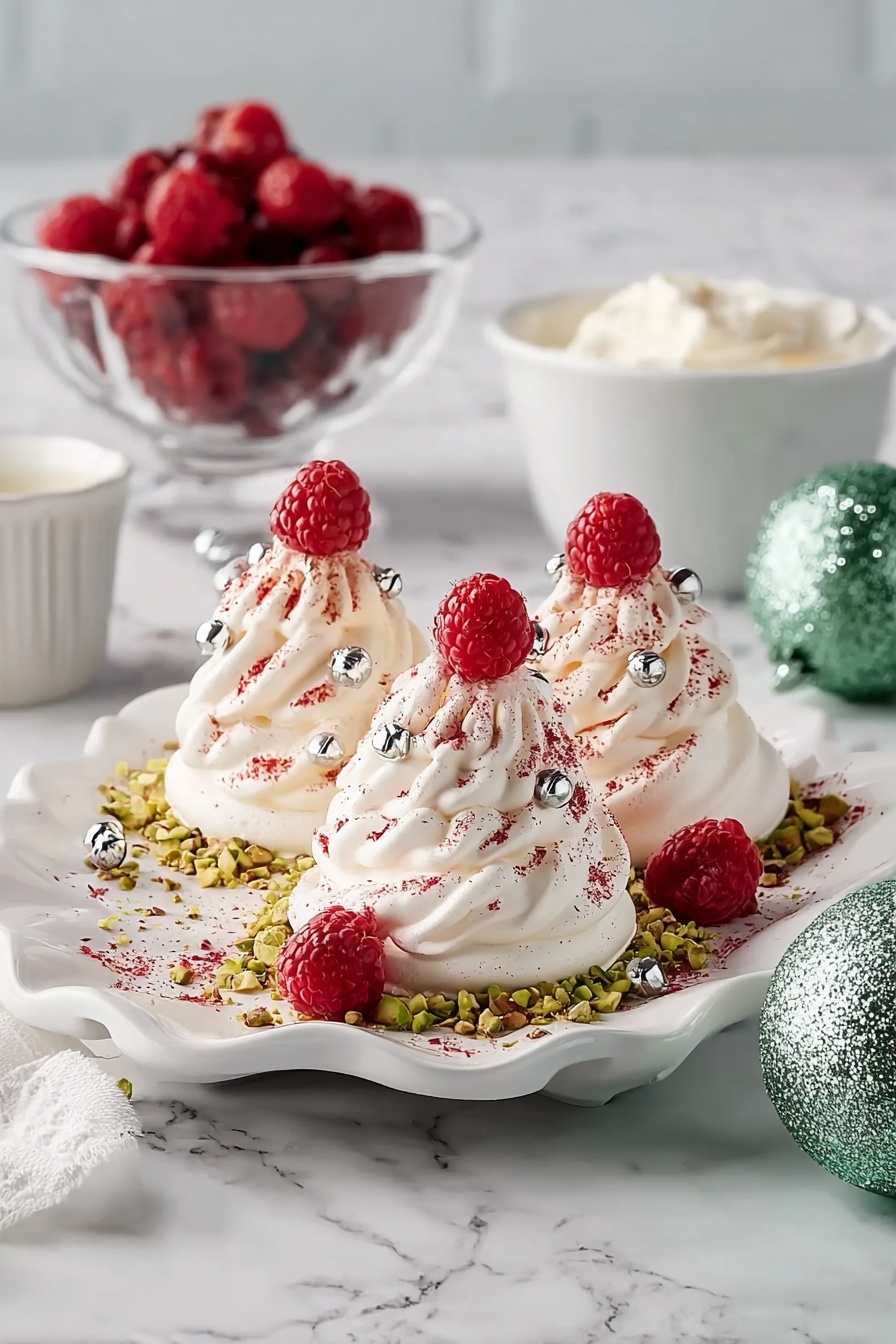 Mini Pavlova Christmas Trees Recipe - Serving
