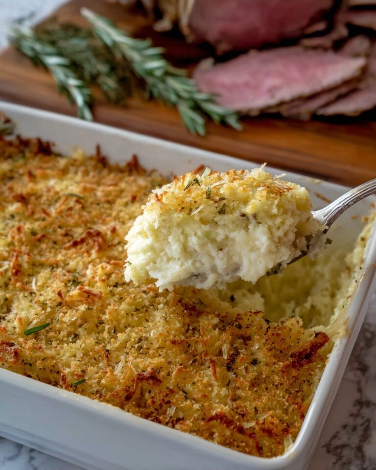 Cheesy Rosemary Mashed Potatoes Bake Recipe