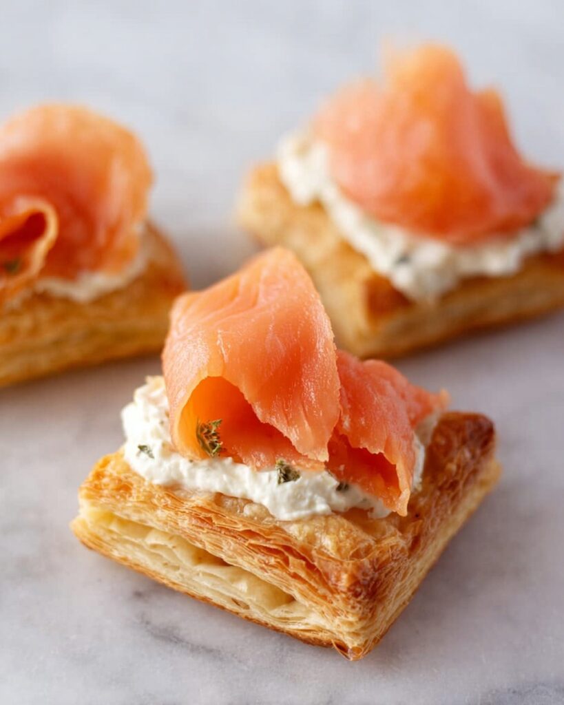 Smoked Salmon Cream Cheese Puff Pastry Bites Recipe