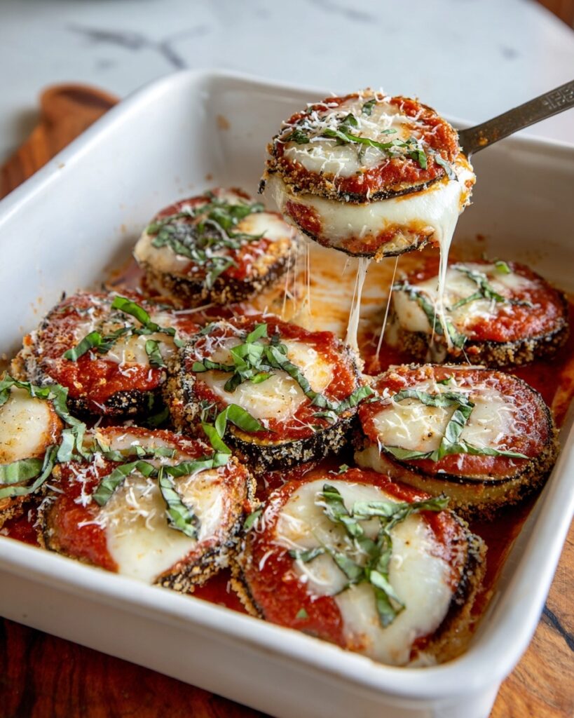Roasted Eggplant Parmesan Stacks Recipe