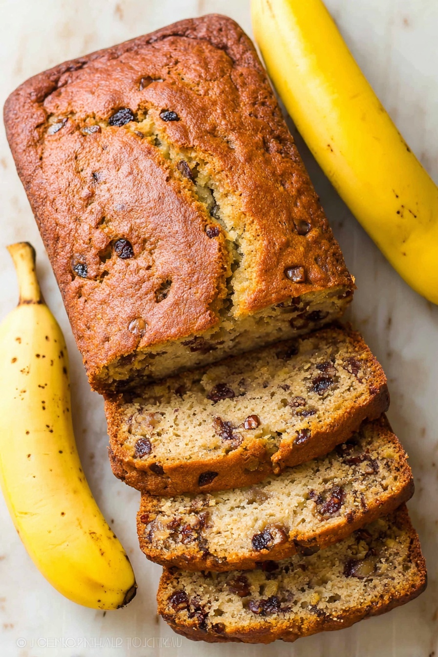 Moist Banana Bread with Walnuts and Raisins Recipe - Serving