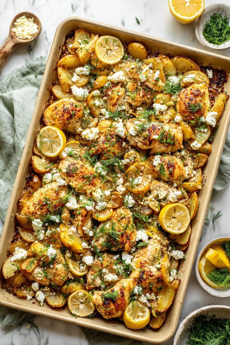 Herby Lemon Garlic Chicken and Potatoes Sheet Pan Meal Recipe