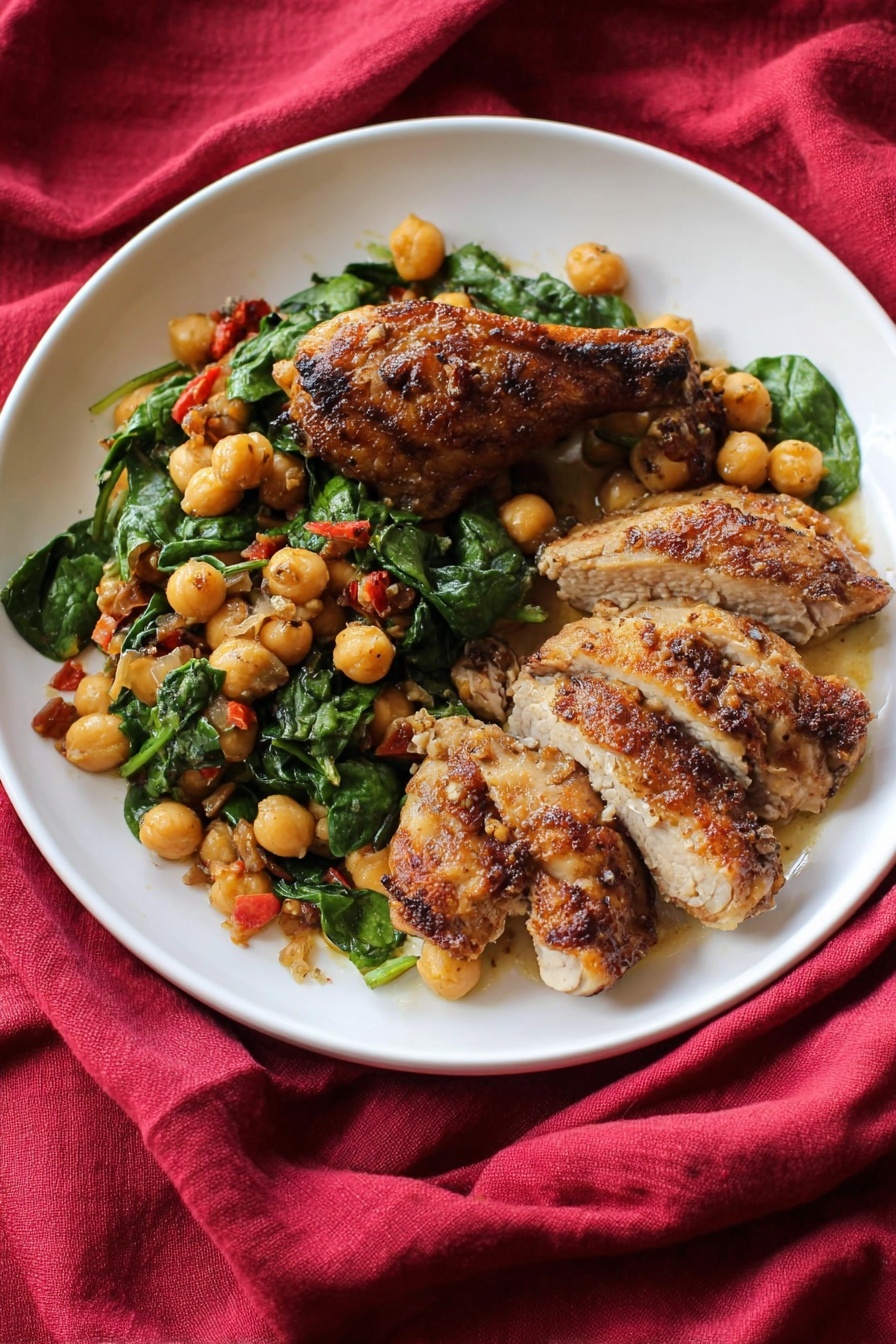 Spicy Chickpeas with Spinach and Tomatoes Recipe - Serving
