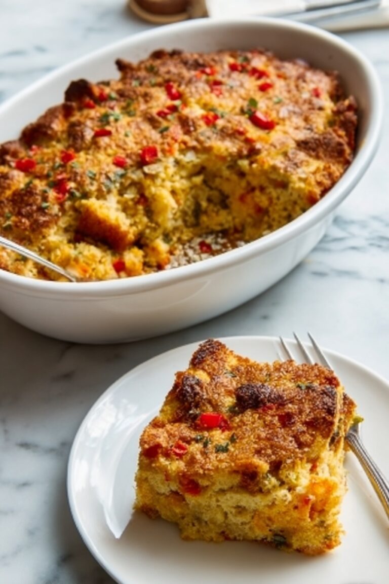 Cornbread Breakfast Casserole with Sausage Recipe