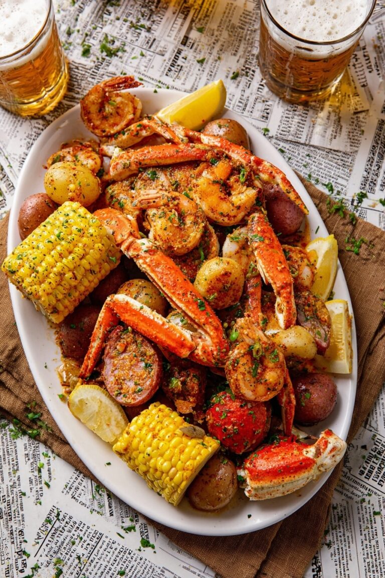 Cajun Seafood Boil with Garlic Butter Sauce Recipe