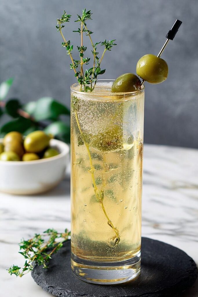 Dirty Spritz with Citrus and Olive Brine Recipe