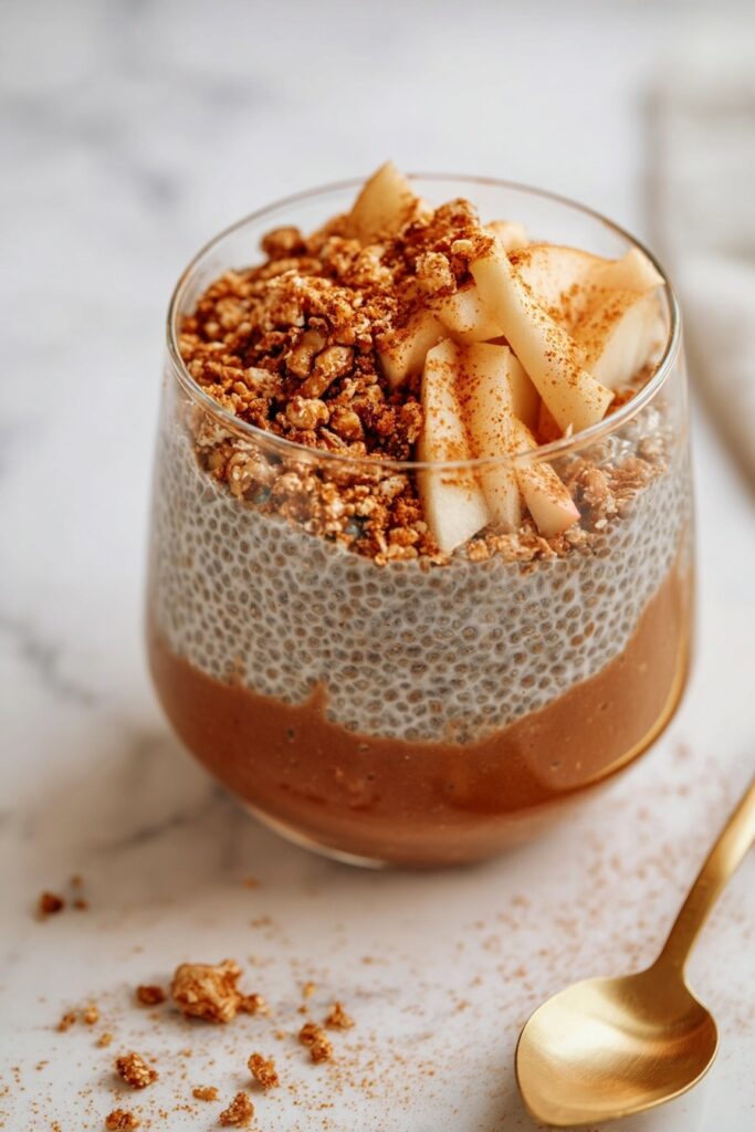 Apple Chia Pudding with Cinnamon Crumble Recipe