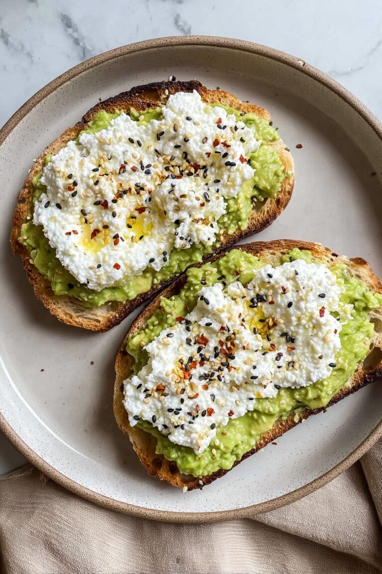 Creamy Avocado Cottage Cheese Toast Recipe