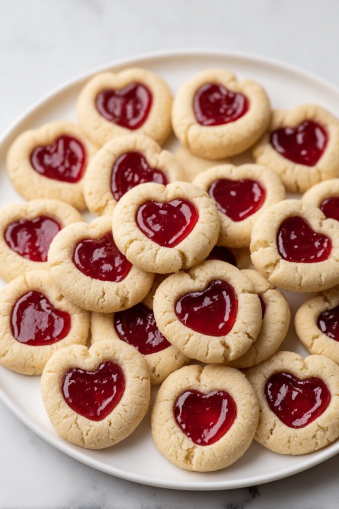 Heart Thumbprint Cookies with Jam Recipe