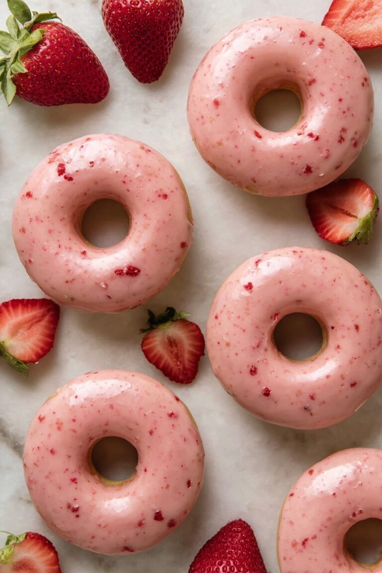 Strawberry Glazed Baked Donuts Recipe
