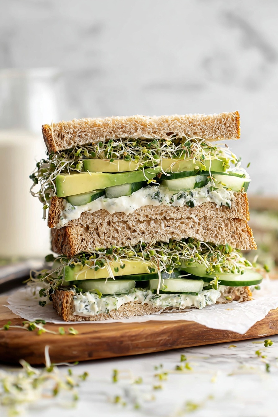 Green Goddess Sandwich with Fresh Veggies Recipe - Serving