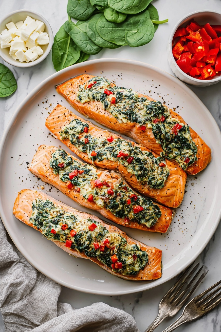 Stuffed Salmon with Spinach and Feta Recipe - Serving