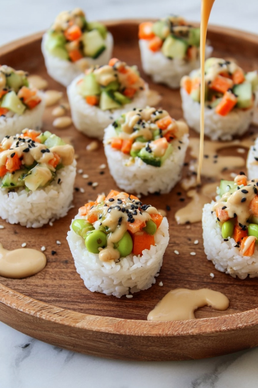 Sushi Cups with Spicy Mayo Recipe - Serving