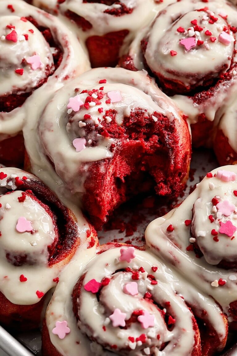 Red Velvet Cinnamon Rolls with Cream Cheese Frosting Recipe