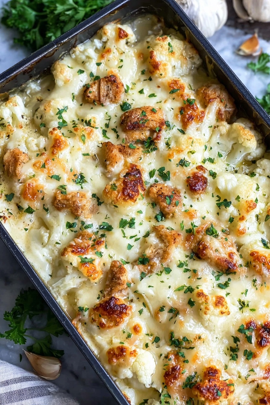 Keto Chicken Alfredo Casserole Recipe